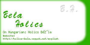 bela holics business card